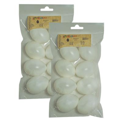 Creative Company eieren - 16x stuks - wit - kunststof - 6 cm - decoraties - DIY