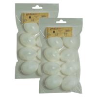 Creative Company eieren - 16x stuks - wit - kunststof - 6 cm - decoraties - DIY