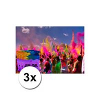 3 zakjes Holi festival kleurpoeder paars