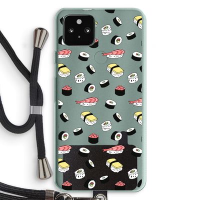 Sushi time: Pixel 5a 5G Transparant Hoesje met koord
