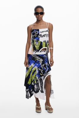 Asymmetrische rok - BLACK - S
