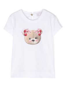 Monnalisa t-shirt en coton à imprimé Teddy Bear - Blanc