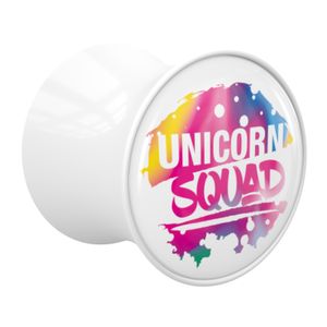 Double Flared Plug met Magical Unicorn Thought Acryl Tunnels & Plugs