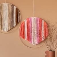 Yarn and Colors Rainbow in a Hoop Wall Hanging 046 Pastel Pink Macramé Pakket