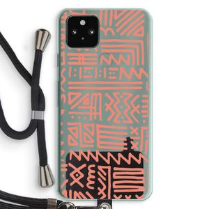 Marrakech Pink: Pixel 5a 5G Transparant Hoesje met koord