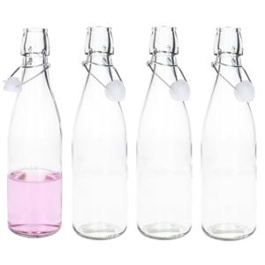 Alessandro Beugelfles/weckfles - 4x - glas - transparant - luchtdicht - 500 ml