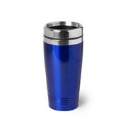 RVS Warmhoudbeker/warm houd beker metallic blauw 450 ml