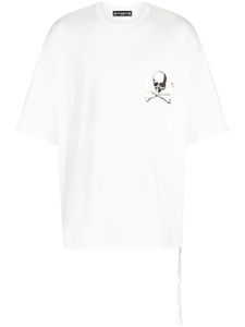 Mastermind Japan t-shirt en coton à imprimé tête de mort - Blanc