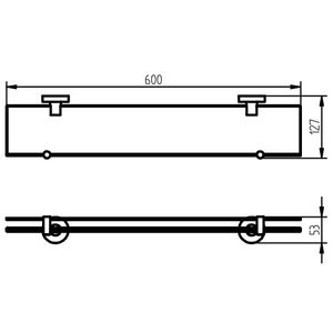 Haceka Kosmos Planchet - 60x12cm - glas - mat RVS 1208446