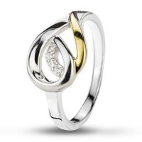 GALA DESIGN J0094 Ring Barbados zilver-zirconia goud-en zilverkleurig-wit
