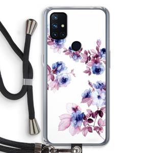 Waterverf bloemen: OnePlus Nord N10 5G Transparant Hoesje met koord