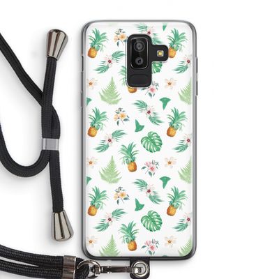 Ananas bladeren: Samsung Galaxy J8 (2018) Transparant Hoesje met koord