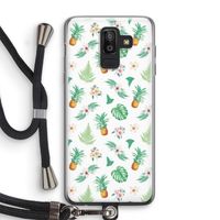 Ananas bladeren: Samsung Galaxy J8 (2018) Transparant Hoesje met koord