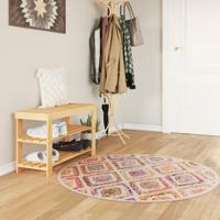 VidaXL Vloerkleed wasbaar anti-slip ø 120 cm meerkleurig