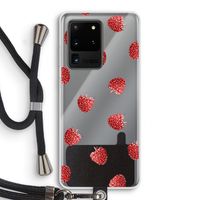 Framboosjes: Samsung Galaxy S20 Ultra Transparant Hoesje met koord