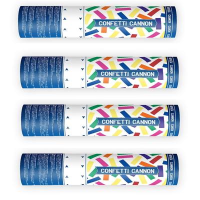 Confetti papier kanonnen - 6x - kleuren mix - 20 cm - Partyshooter - Feestartikelen