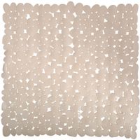 Douche/bad anti-slip mat badkamer - pvc - beige - 53 x 53 cm - vierkant - thumbnail