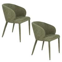 Housecraft Living Tamsin Eetkamerstoelen Groen - Set van 2