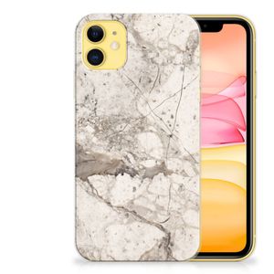 Apple iPhone 11 TPU Siliconen Hoesje Marmer Beige