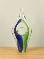 Glassculptuur groen/blauw, 40 cm 2a006