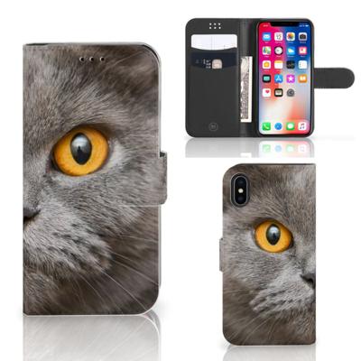 Telefoonhoesje | Met pasjeshouder | Apple iPhone X | Xs Britse Korthaar
