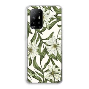 Wit bloemenpatroon: Oppo A95 5G Transparant Hoesje