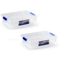 5x Opslagbakjes/organizers met deksel 500 ml 16 cm transparant