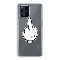 Middle finger white: Oppo Find X3 Transparant Hoesje