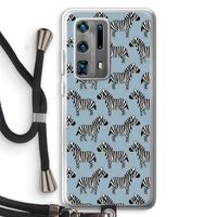 Zebra: Huawei P40 Pro Plus Transparant Hoesje met koord