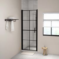 VidaXL Douchedeur 91x195 cm gehard glas zwart