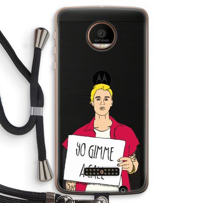 Gimme a call: Motorola Moto Z Force Transparant Hoesje met koord