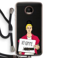 Gimme a call: Motorola Moto Z Force Transparant Hoesje met koord