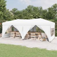 Partytent inklapbaar met zijwanden 3x6 m wit