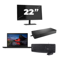 Lenovo ThinkPad T495 - AMD Ryzen 5 PRO 3500U - 14 inch - 16GB RAM - 256GB SSD - Windows 11 Home + 1x 22 inch Monitor