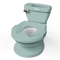 INGENUITY Mini kindertoilet met toiletverkleiner, muzikale spoeling en geïntegreerde opbergruimte voor doekjes Groen