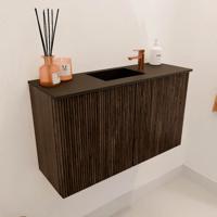 Toiletmeubel Mondiaz Joya | 70 cm | Meubelkleur Walnut | Faye wastafel Urban Midden | 1 kraangat Toiletmeubel Mondiaz Joya | 70 cm | Meubelkleur Walnut | Faye wastafel Urban Midden | 1 kraangat