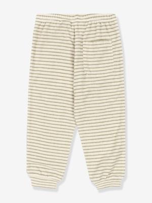 Wijde gestreepte broek van spons KONGES SLOJD beige
