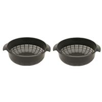 Plasticforte keuken vergiet - 2x stuks - kunststof - antraciet - afgieten - breed model - 27 x 23 x