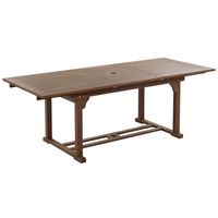 Beliani AMANTEA - Verlengbare tafel-Donkere houtkleur-Acaciahout - thumbnail