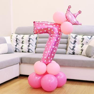 Aantal folie ballon gelukkige verjaardag decoratie (roze)