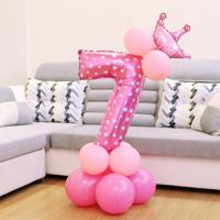 Aantal folie ballon gelukkige verjaardag decoratie (roze)