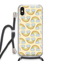Regenboog: iPhone XS Transparant Hoesje met koord