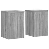VidaXL Plantenstandaards 2 st 20x20x30 cm bewerkt hout grijs sonoma