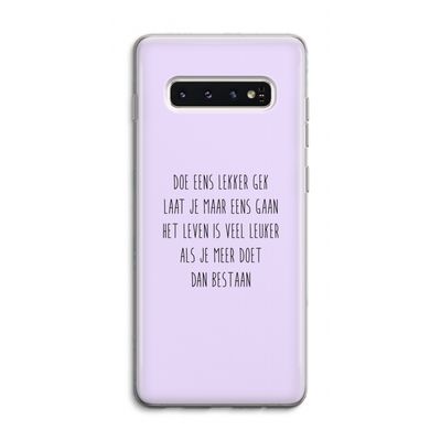 Gek: Samsung Galaxy S10 4G Transparant Hoesje