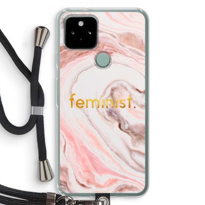 Feminist: Pixel 5 Transparant Hoesje met koord