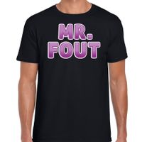 Bellatio Decorations verkleed t-shirt voor heren - Mr. Fout - zwart/paars - carnaval 2XL  -