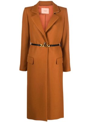 TWINSET manteau ceinturé à simple boutonnage - Marron