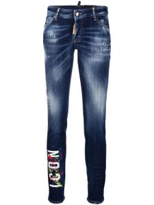 DSQUARED2 jean skinny à effet taches de peintures - Bleu