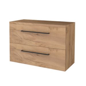 Badmeubelset BWS Salt 100x46cm Met Grepen 2 Lades Met Afdekplaat Whisky Oak