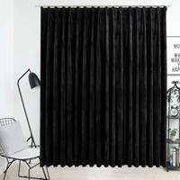 VidaXL Gordijn verduisterend met haken 290x245 cm fluweel zwart